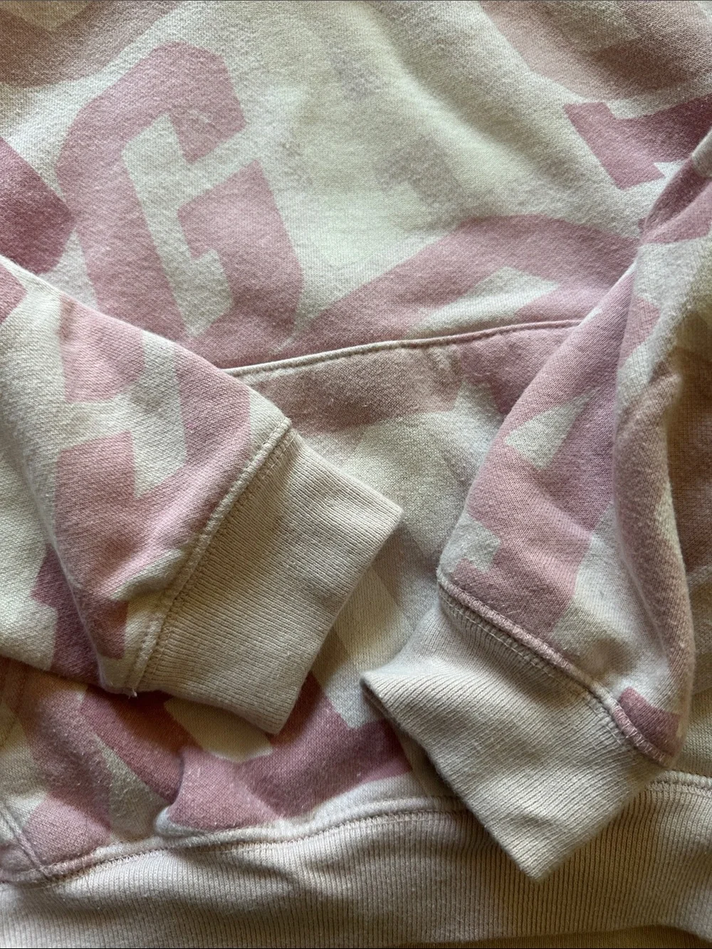 GAP Pink & Cream Logo Pattern Kids Hoodie